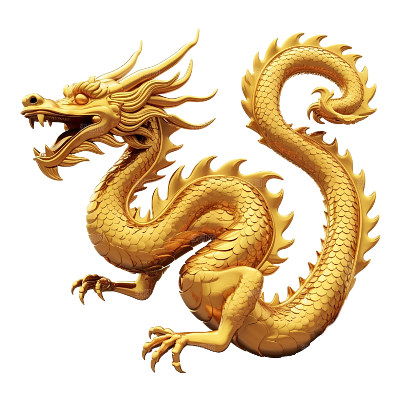2024龙年神龙图腾龙形象3D立体素材