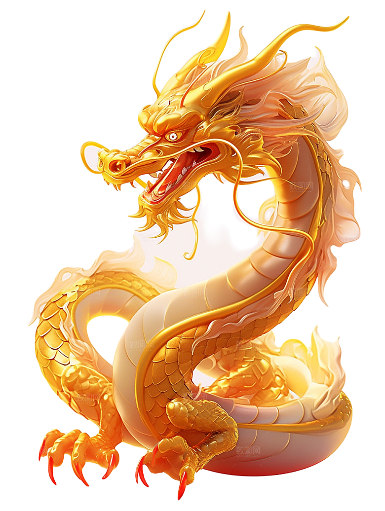 2024龙年神龙图腾龙形象3D立体素材