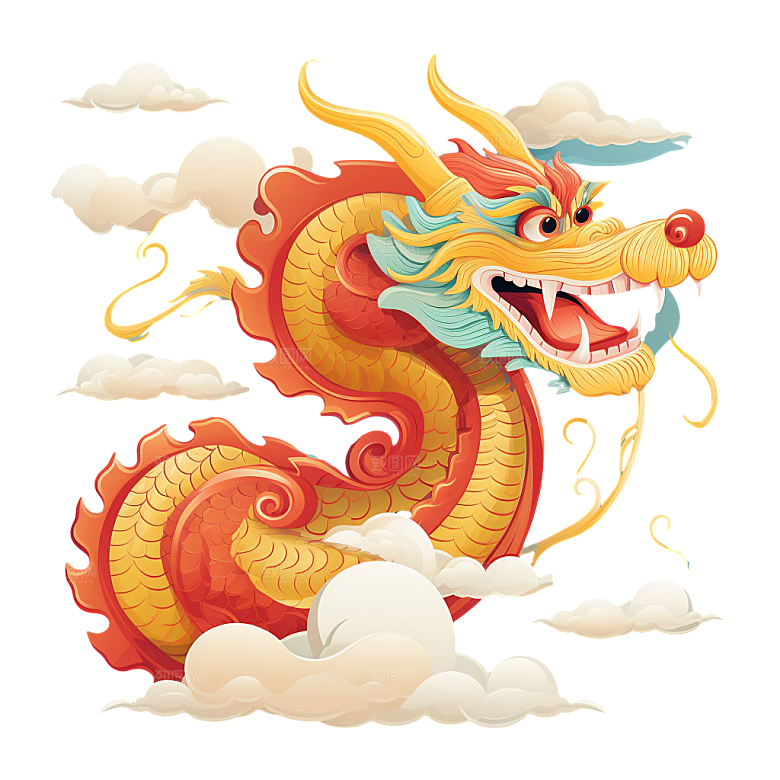 2024龙年神龙图腾龙形象3D立体素材