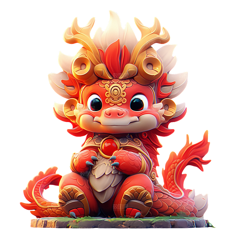2024龙年神龙图腾龙形象3D立体素材