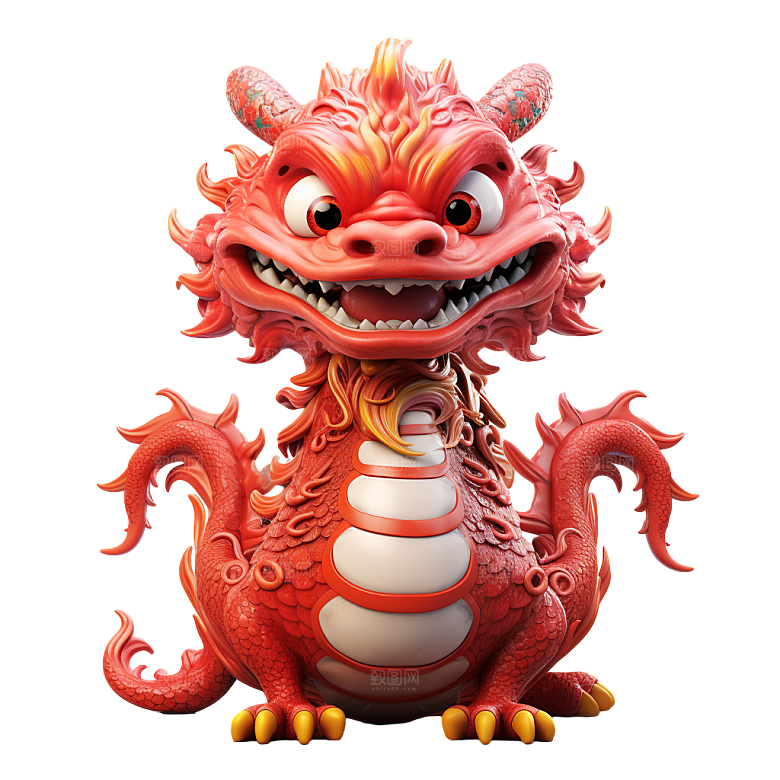 2024龙年神龙图腾龙形象3D立体