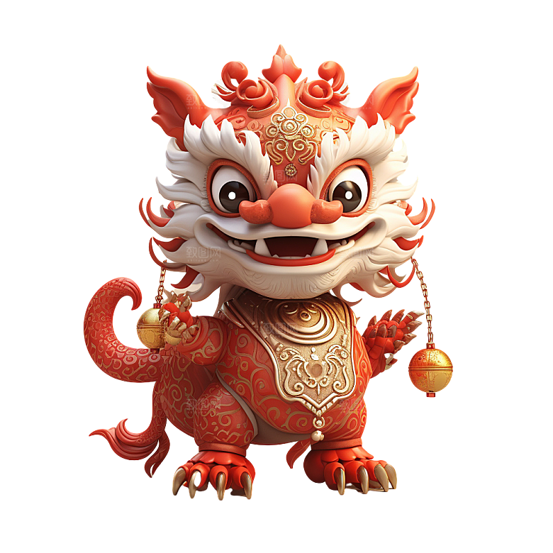 2024龙年神龙图腾龙形象3D立体