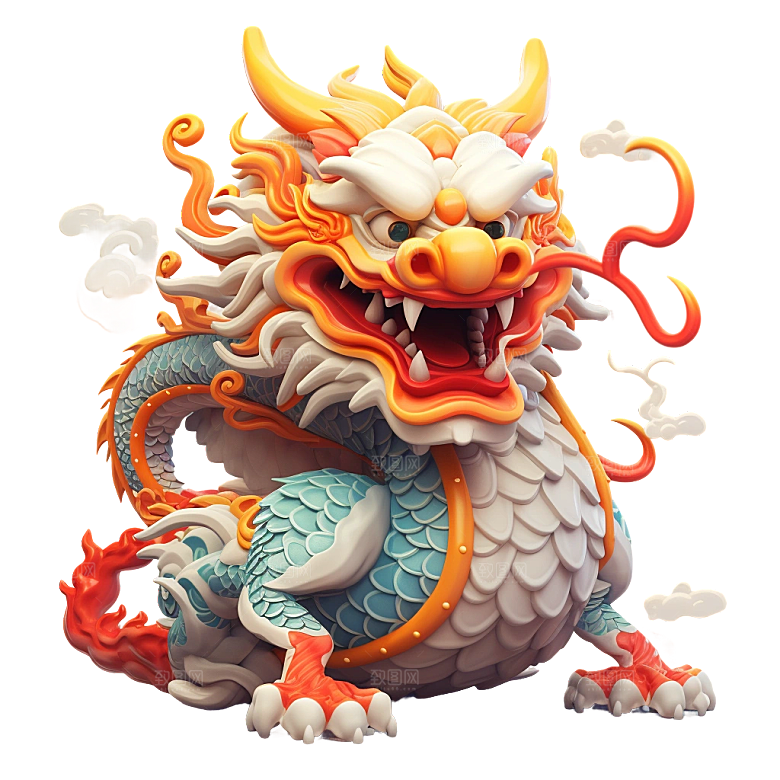 2024龙年神龙图腾龙形象3D立体素材
