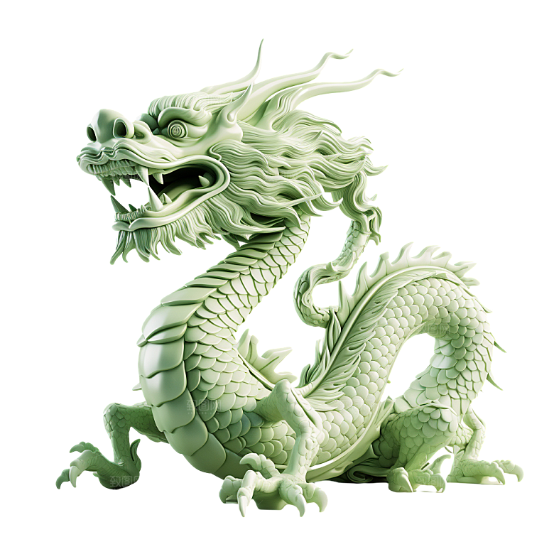 2024龙年神龙图腾龙形象3D立体素材