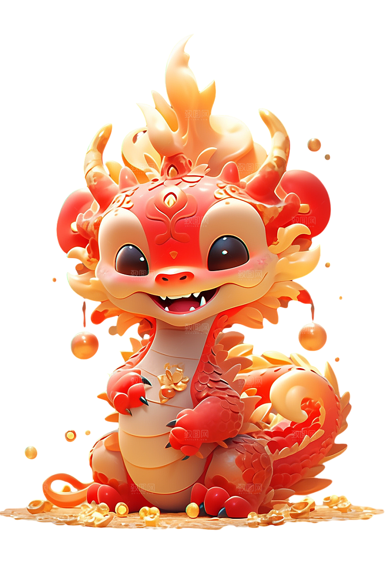 2024龙年神龙图腾龙形象3D立体素材