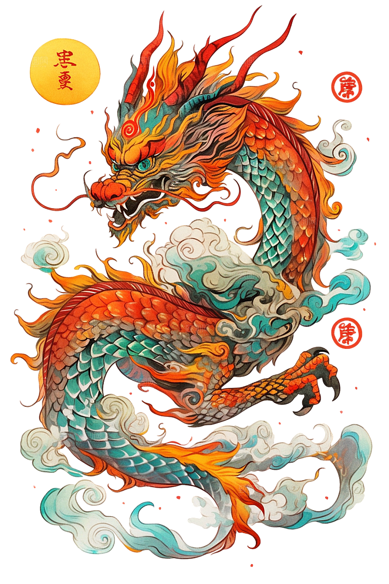 2024龙年神龙图腾龙形象3D立体