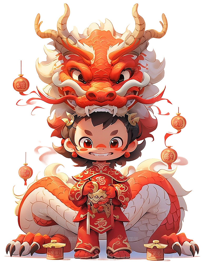 2024龙年神龙图腾龙形象3D立体素材