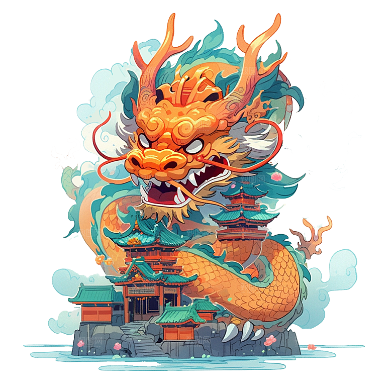 2024龙年神龙图腾龙形象3D立体素材