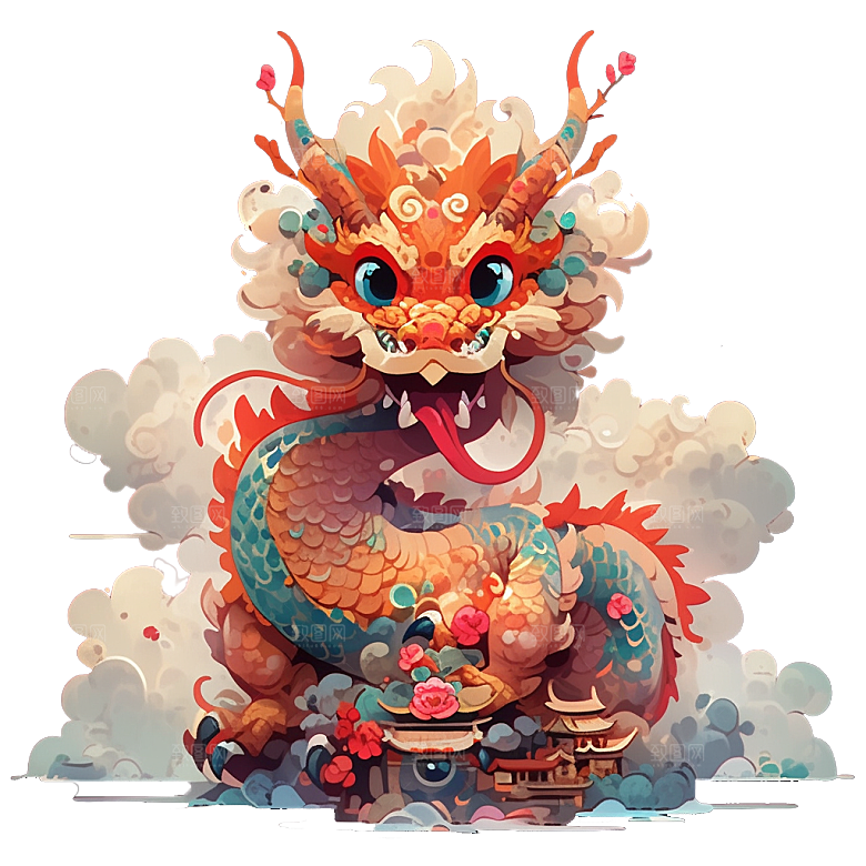 2024龙年神龙图腾龙形象3D立体素材