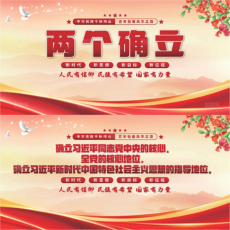 两个确立党建展板系列