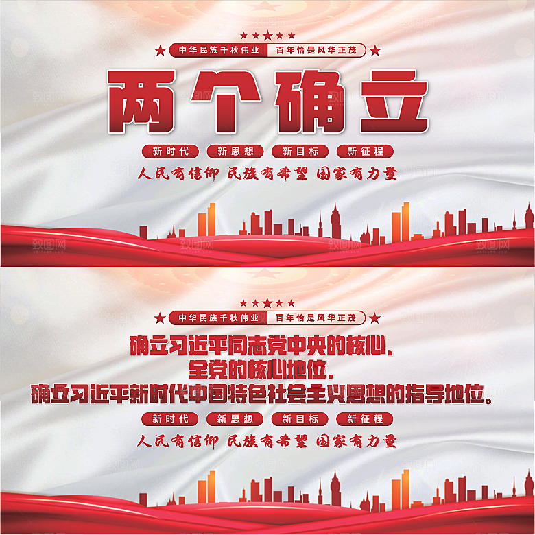 两个确立党建展板系列