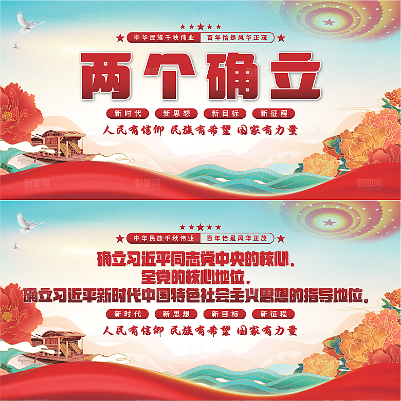 两个确立党建展板系列