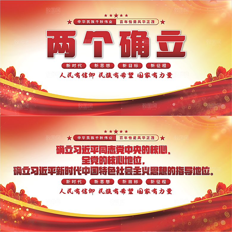 两个确立党建展板系列