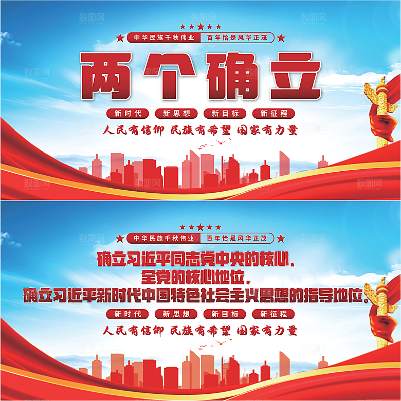 两个确立党建展板系列