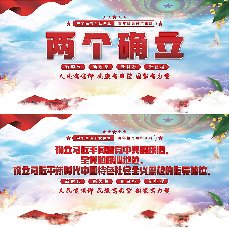 两个确立党建展板系列