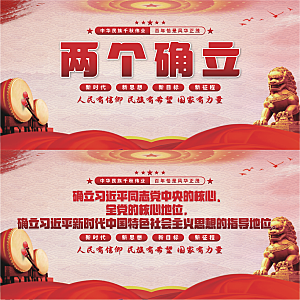 两个确立党建展板