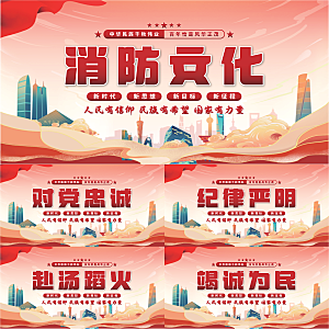 消防文化党建展板系列