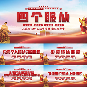 四个服从党建展板系列