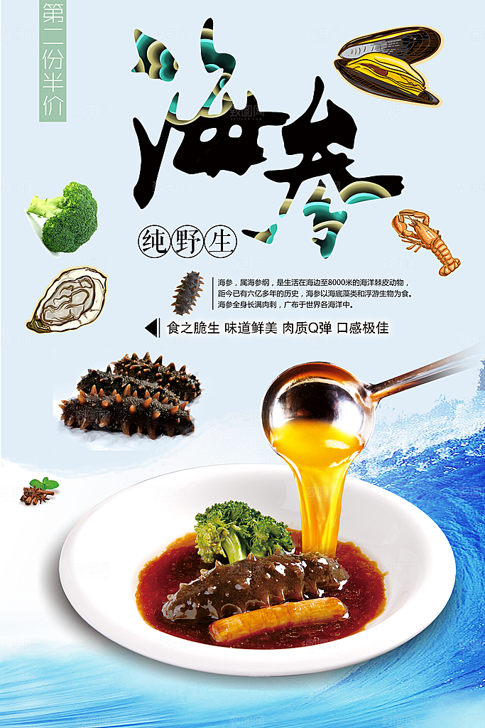纯野生海参宣传海报