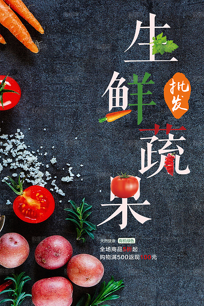 生鲜蔬菜宣传海报