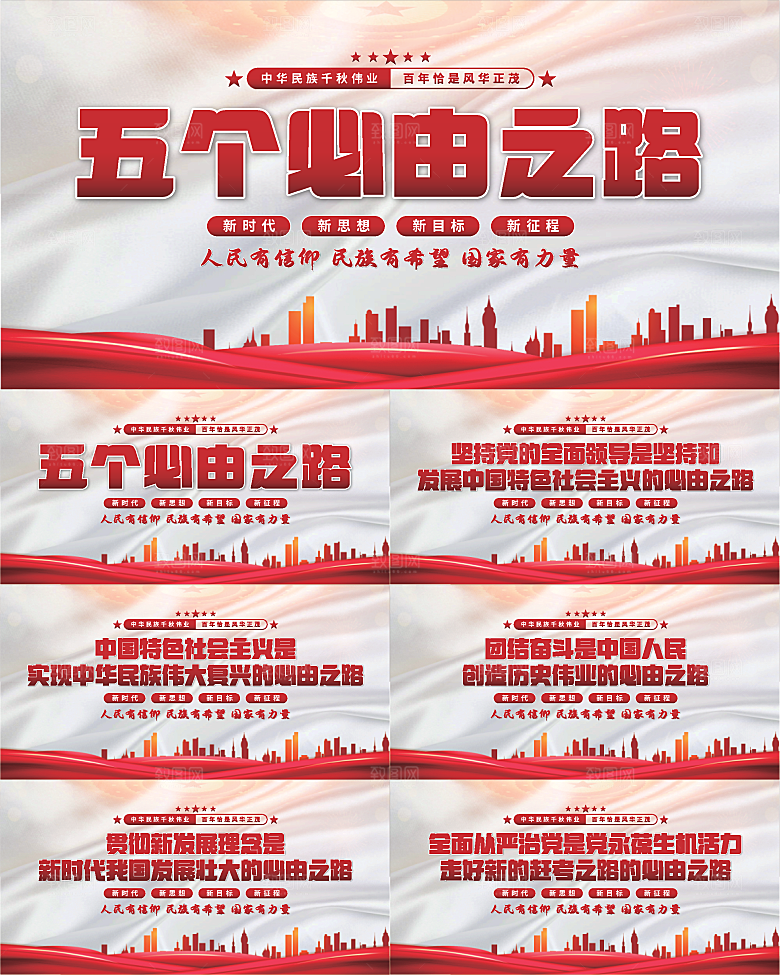 五个必由之路展板系列
