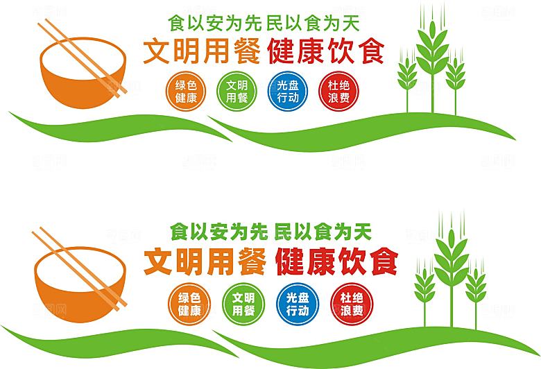食堂文化墙 珍惜粮食 食堂文化标语 餐厅