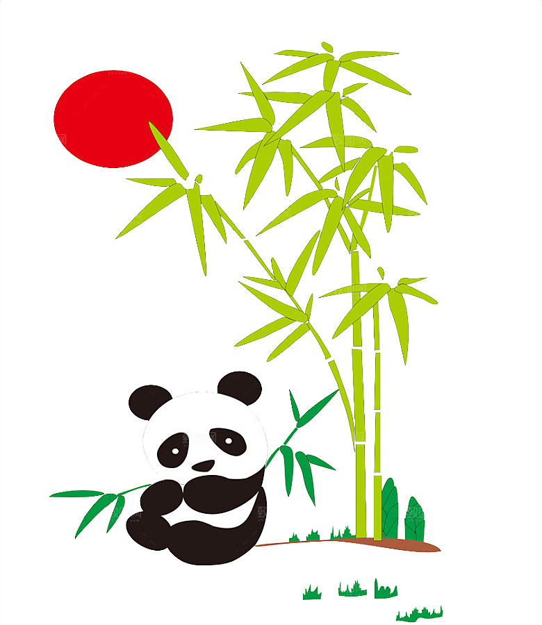 卡通国宝大熊猫水墨国潮熊猫动物PNG