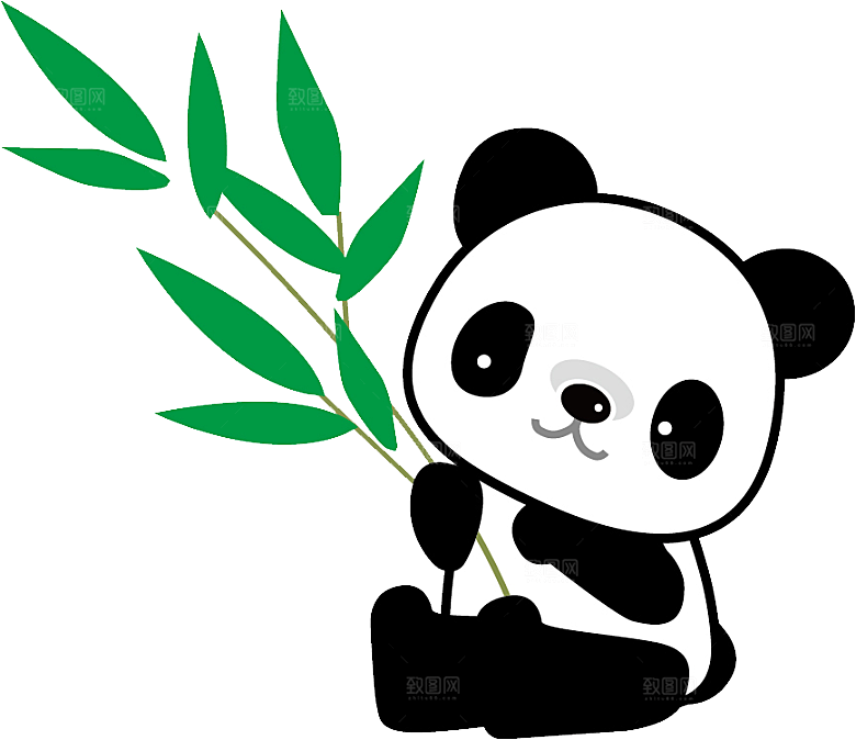 卡通国宝大熊猫水墨国潮熊猫动物PNG