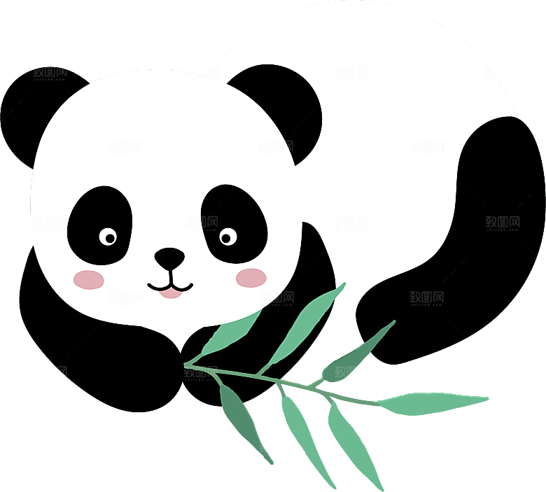 卡通国宝大熊猫水墨国潮熊猫动物PNG