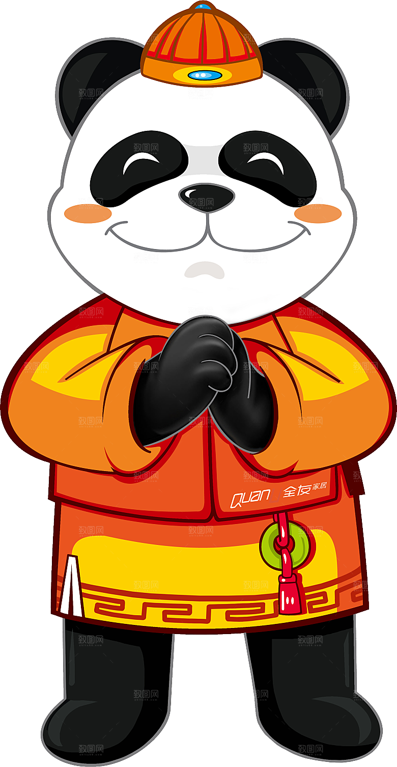 卡通国宝大熊猫水墨国潮熊猫动物PNG