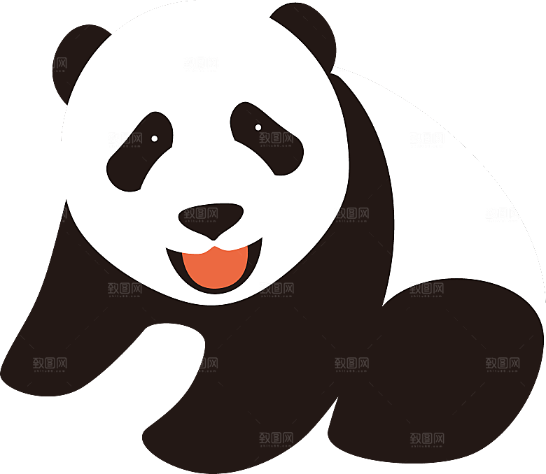 卡通国宝大熊猫水墨国潮熊猫动物PNG