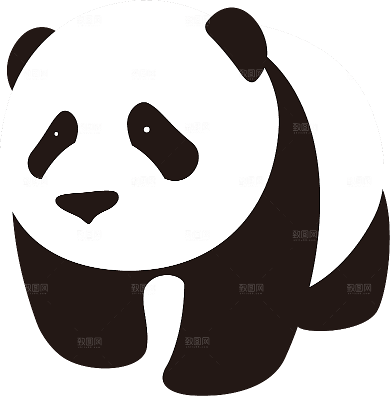 卡通国宝大熊猫水墨国潮熊猫动物PNG