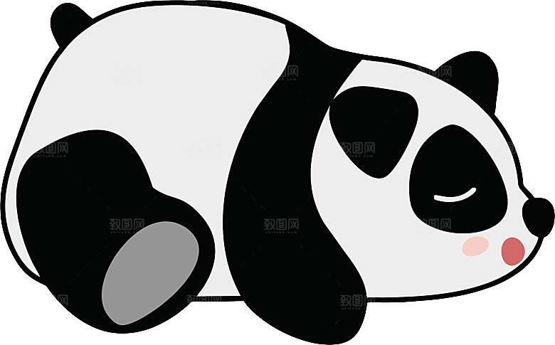 卡通国宝大熊猫水墨国潮熊猫动物PNG