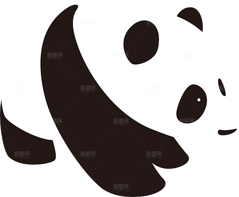 卡通国宝大熊猫水墨国潮熊猫动物PNG