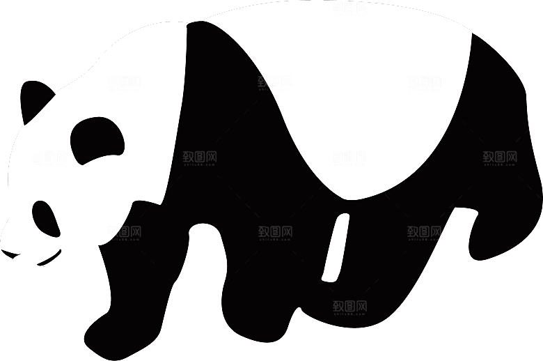卡通国宝大熊猫水墨国潮熊猫动物PNG