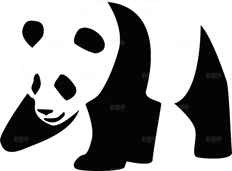 卡通国宝大熊猫水墨国潮熊猫动物PNG