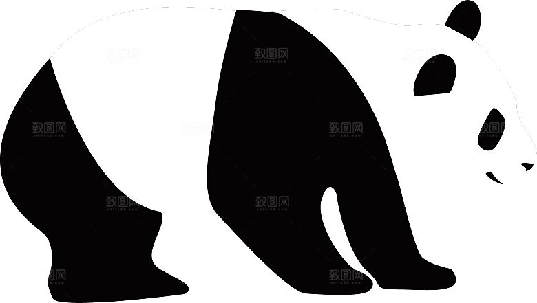卡通国宝大熊猫水墨国潮熊猫动物PNG
