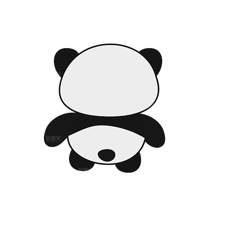 卡通国宝大熊猫水墨国潮熊猫动物PNG