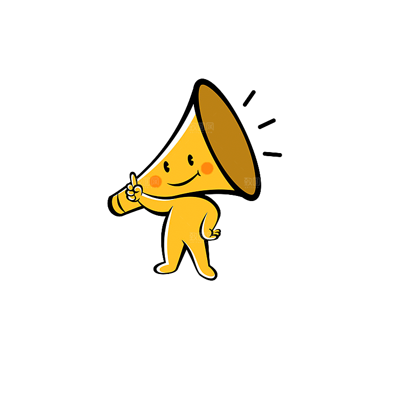 卡通喇叭消息通知提醒喊话广播宣传素材