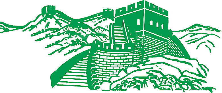 卡通线描万里长城山海嘉峪关剪影PNG