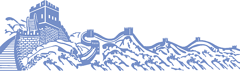 卡通线描万里长城山海嘉峪关剪影PNG