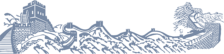 卡通线描万里长城山海嘉峪关剪影PNG