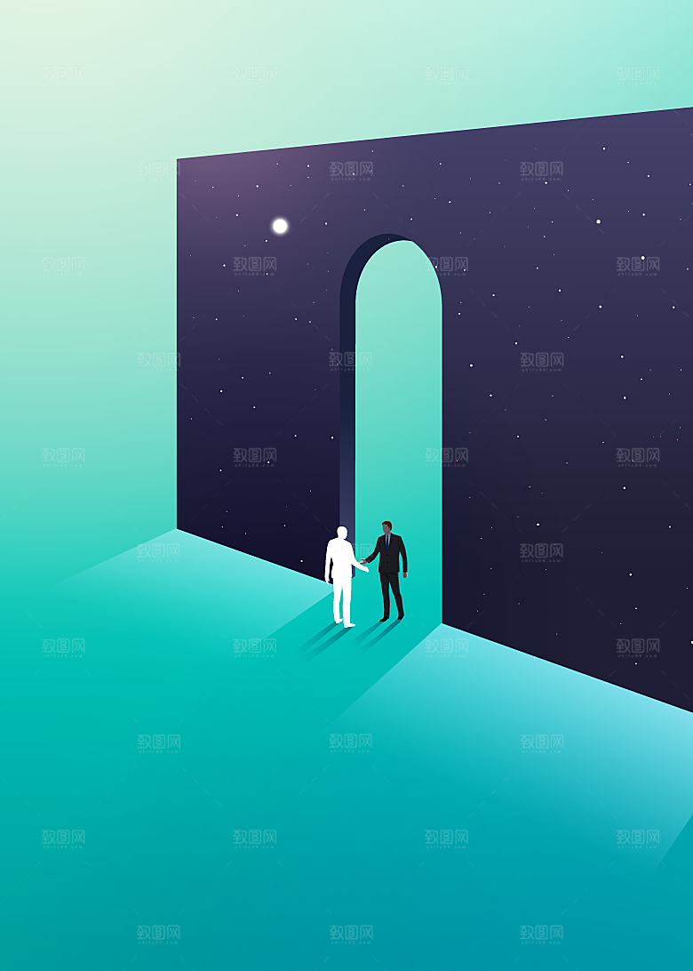 简约游戏场景剪影背景海报