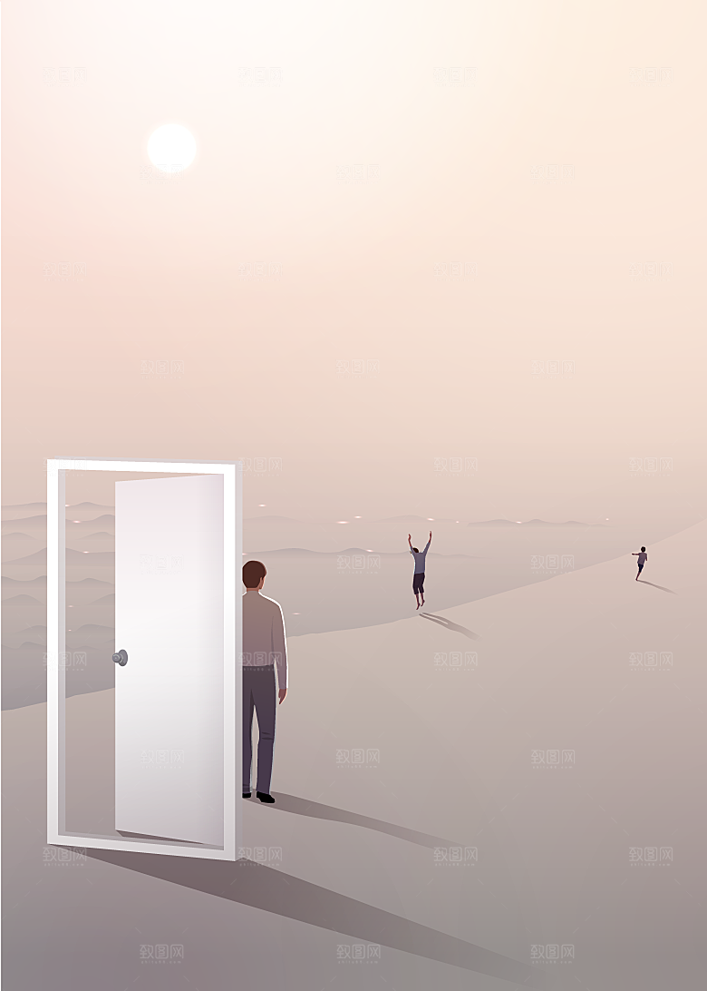 简约游戏场景剪影背景海报