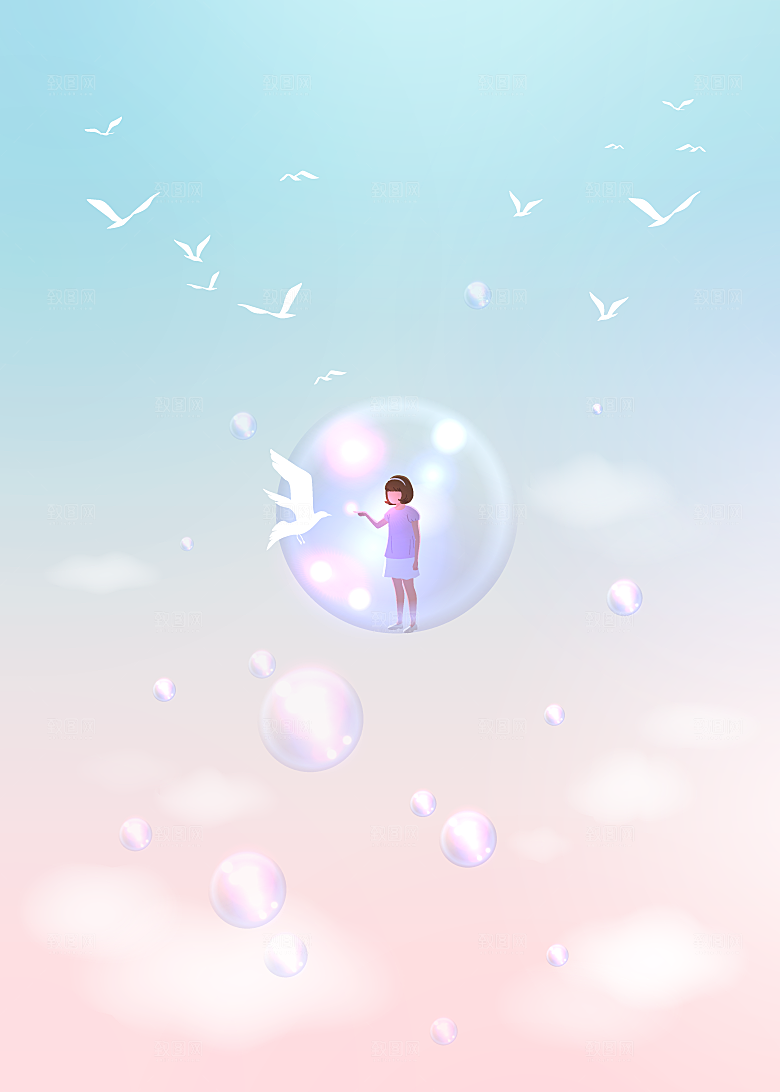 简约游戏场景剪影背景海报