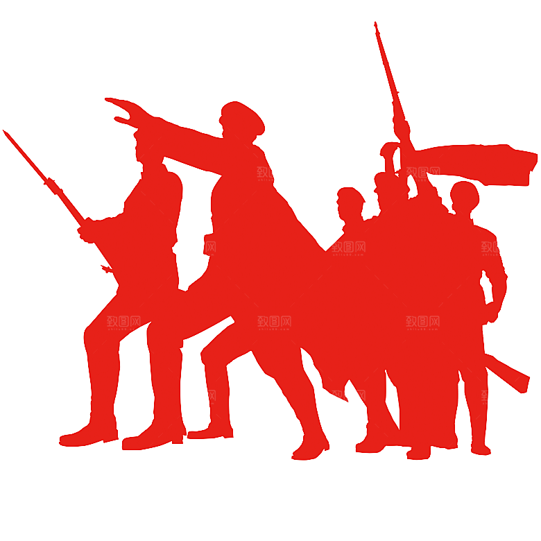 卡通红军士兵战士部队军人 革命人物