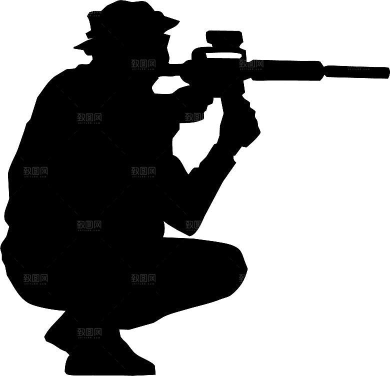 卡通红军士兵战士部队军人革命人物剪影素材