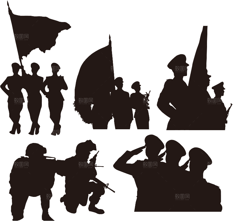 卡通红军士兵战士部队军人 革命人物