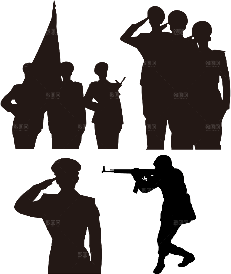 卡通红军士兵战士部队军人 革命人物
