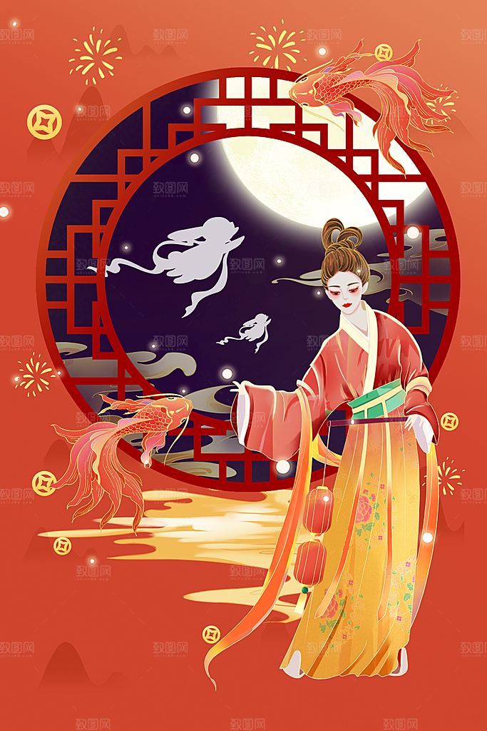 创意兔子手绘卡通插画